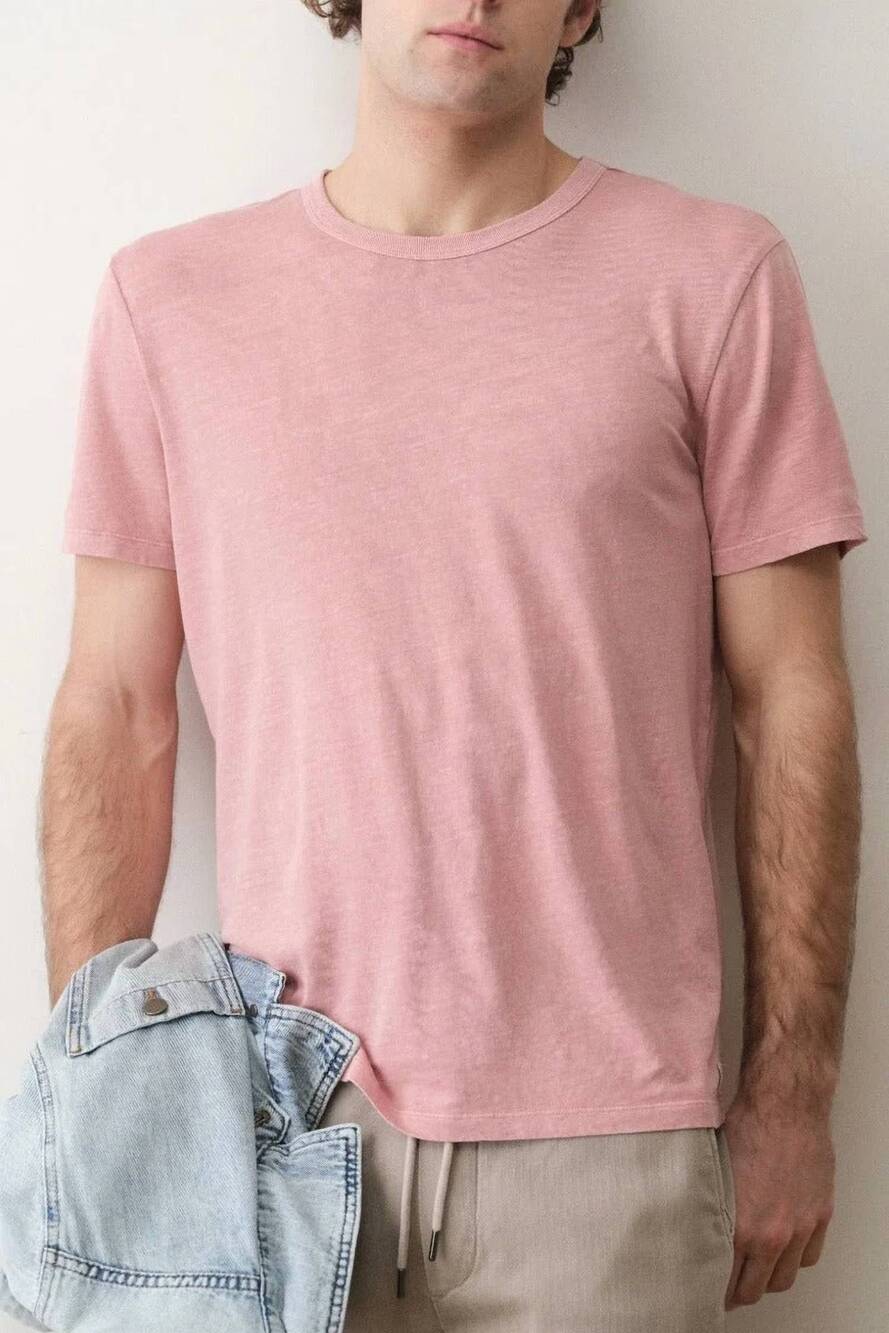 NEW MARINE LAYER relaxed hemp cotton tee in rosette